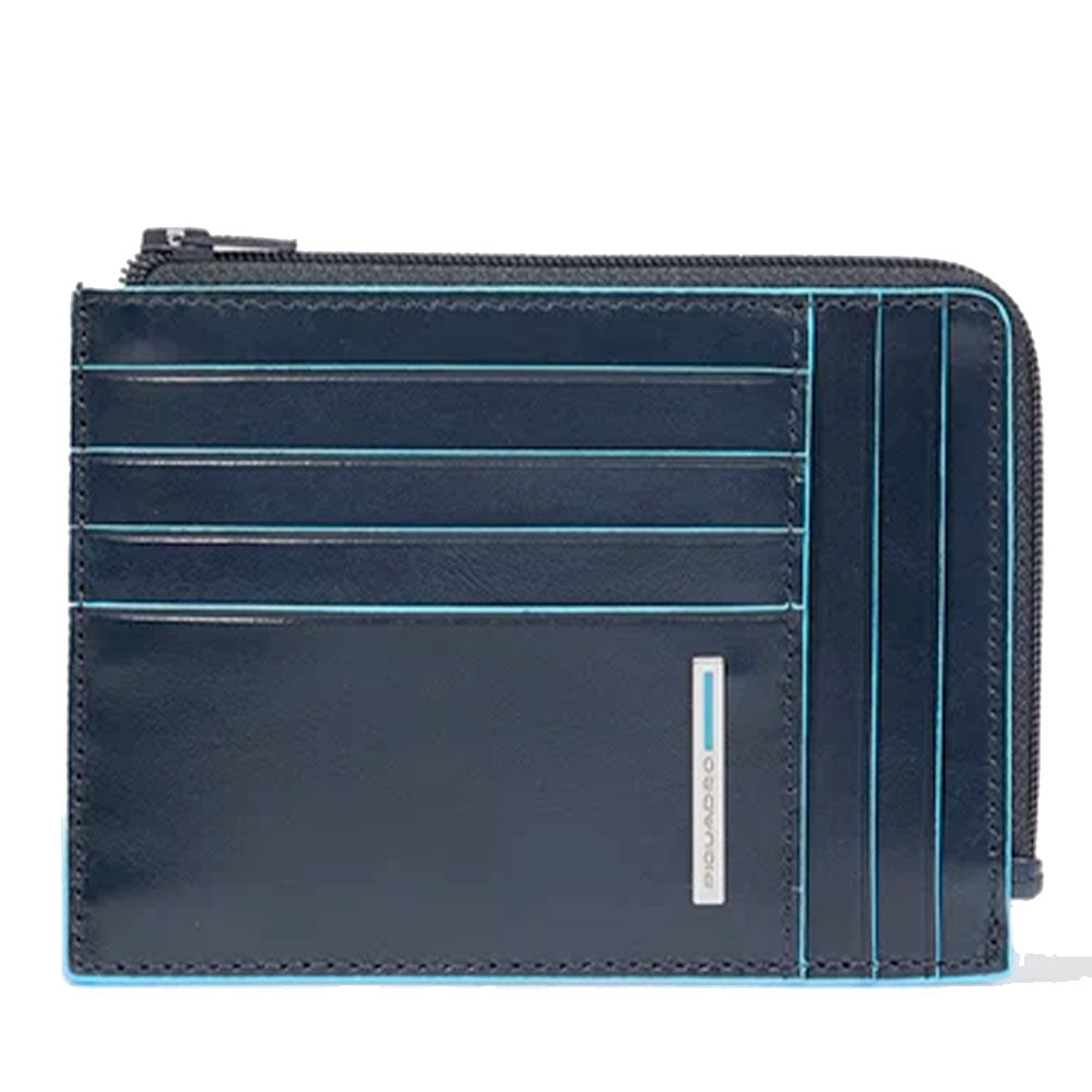 PIQUADRO Kartenetui aus blauem Leder mit RFID-Schutz, Linie Blue Square – PU1243B2R
