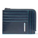 PIQUADRO Kartenetui aus blauem Leder mit RFID-Schutz, Linie Blue Square – PU1243B2R