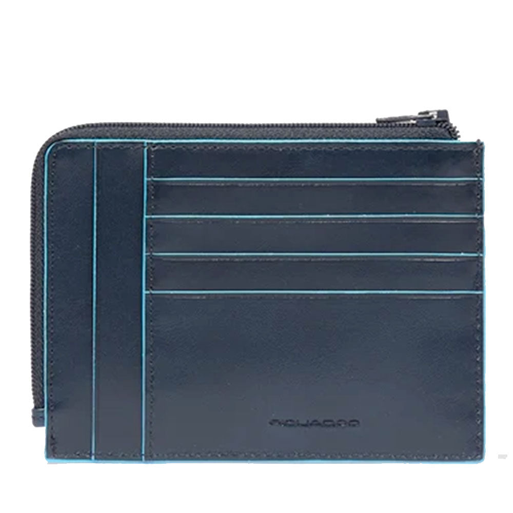 PIQUADRO Kartenetui aus blauem Leder mit RFID-Schutz, Linie Blue Square – PU1243B2R