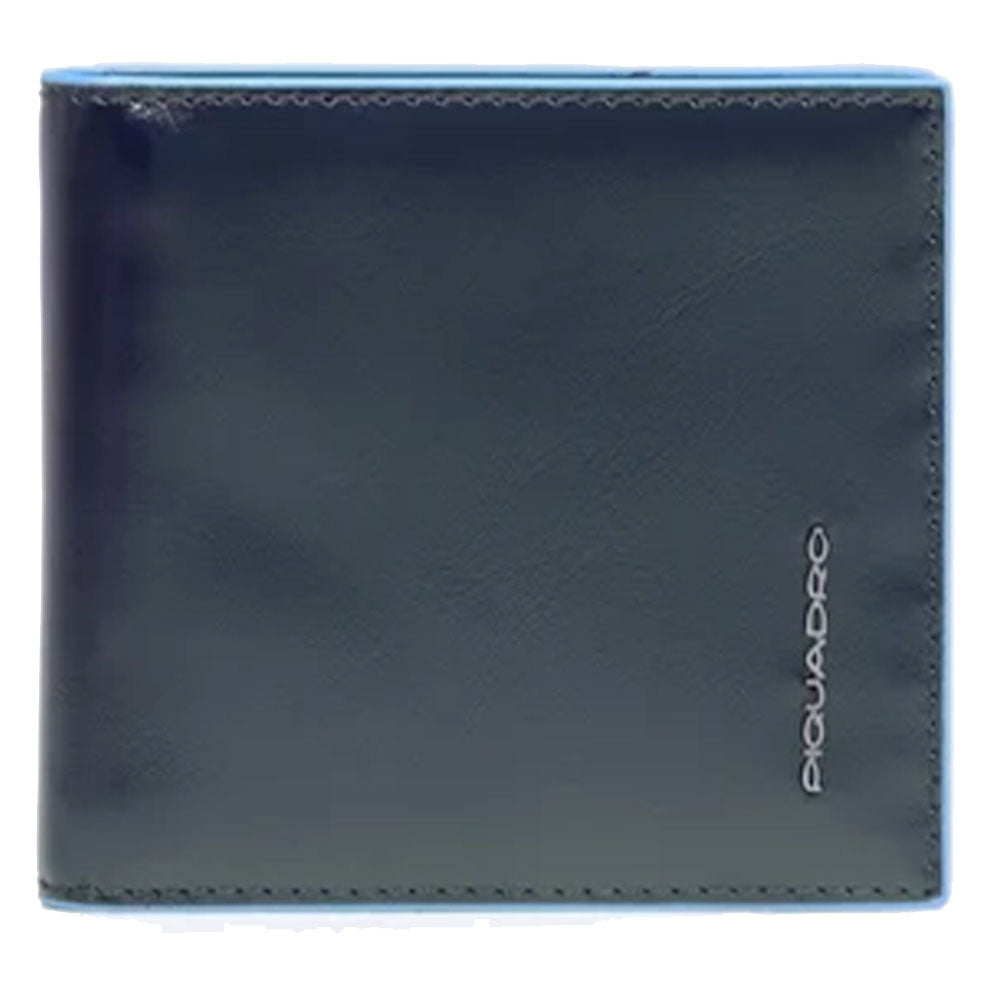 PIQUADRO Herren-Geldbörse aus blauem Leder mit Geldscheinsperre, Linie Blue Square – PU1666B2R
