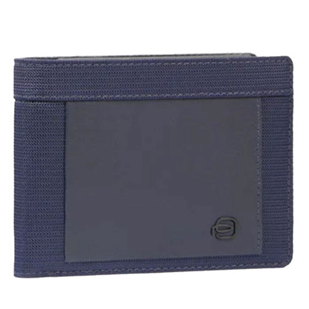 Portafoglio PIQUADRO Uomo con Portamonete In Tessuto e Pelle Blu Linea Orion - PU257S136R