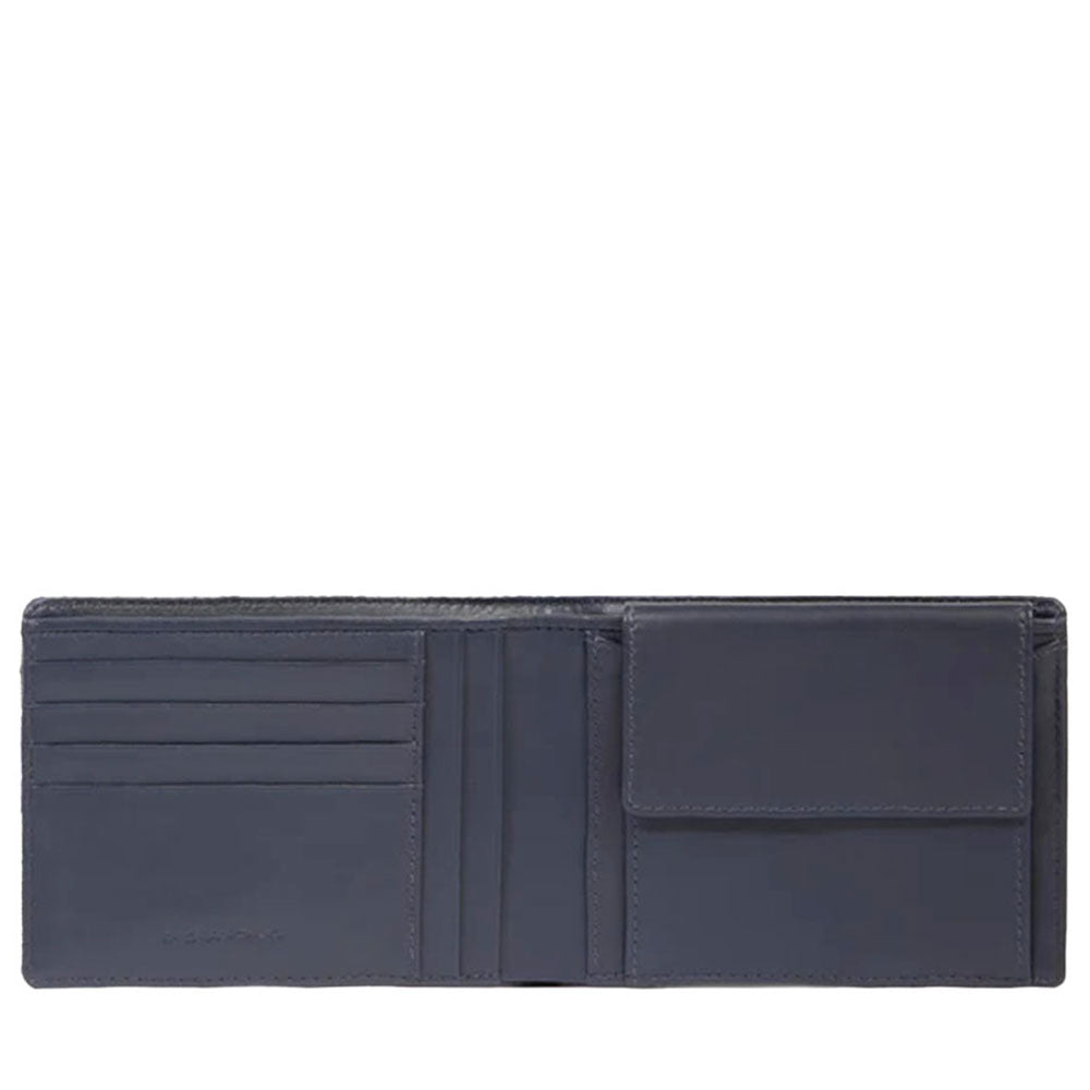 Portafoglio PIQUADRO Uomo con Portamonete In Tessuto e Pelle Blu Linea Orion - PU257S136R