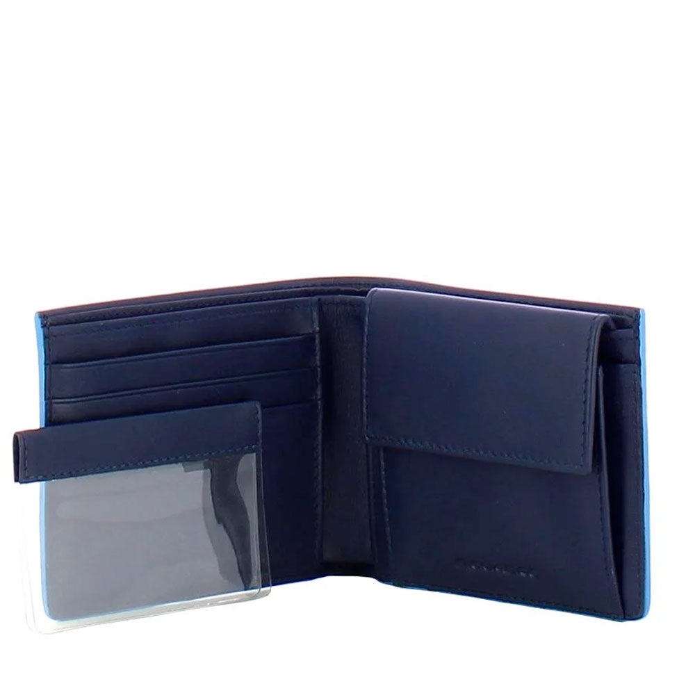 Portafoglio Uomo PIQUADRO in Pelle Blu con Portamonete Linea Atlas  - PU4188S138R