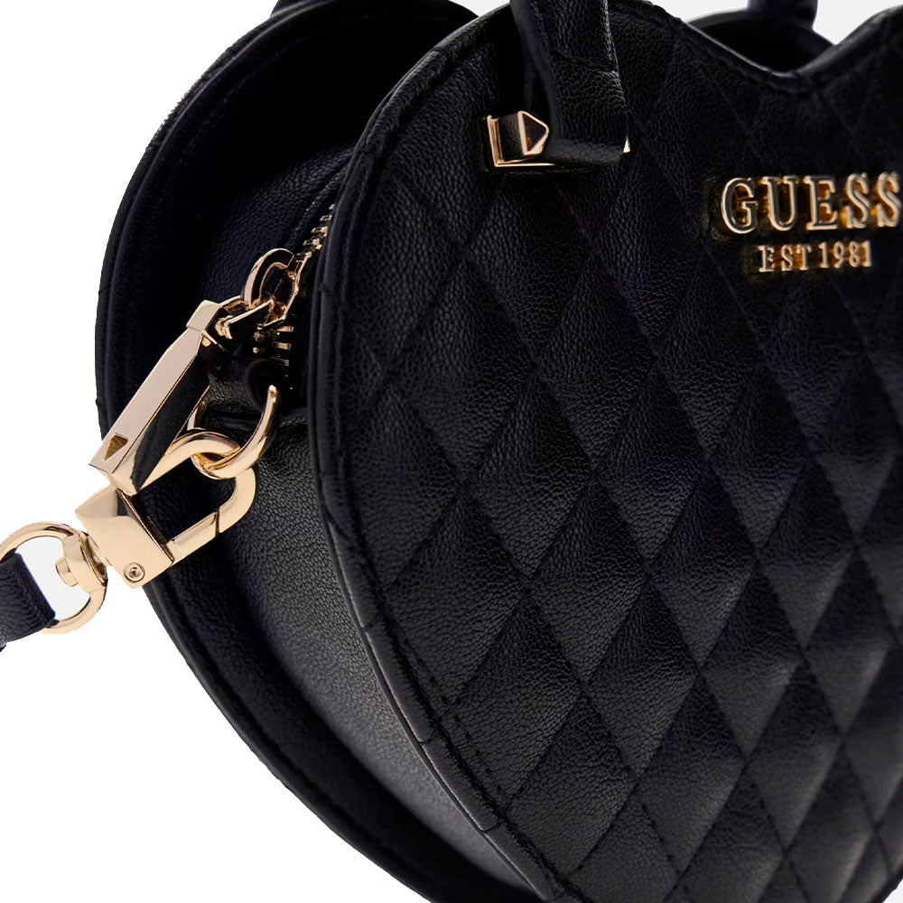 Women's Black Heart-Shaped Mini Handbag GUESS Atabey