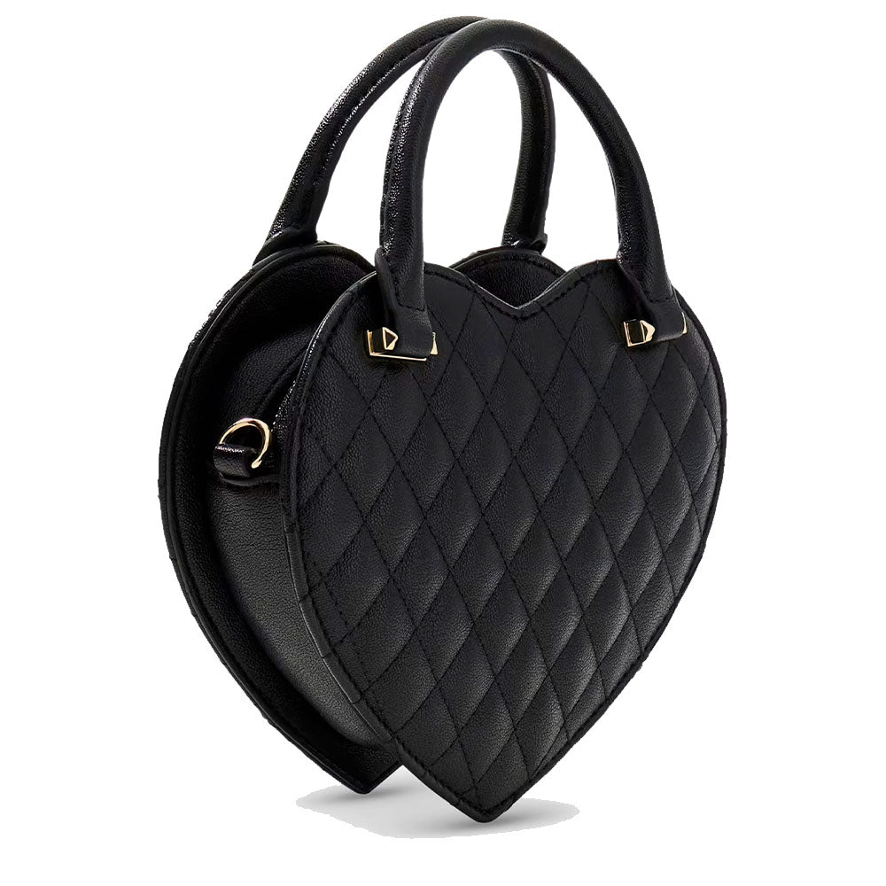 Women's Black Heart-Shaped Mini Handbag GUESS Atabey