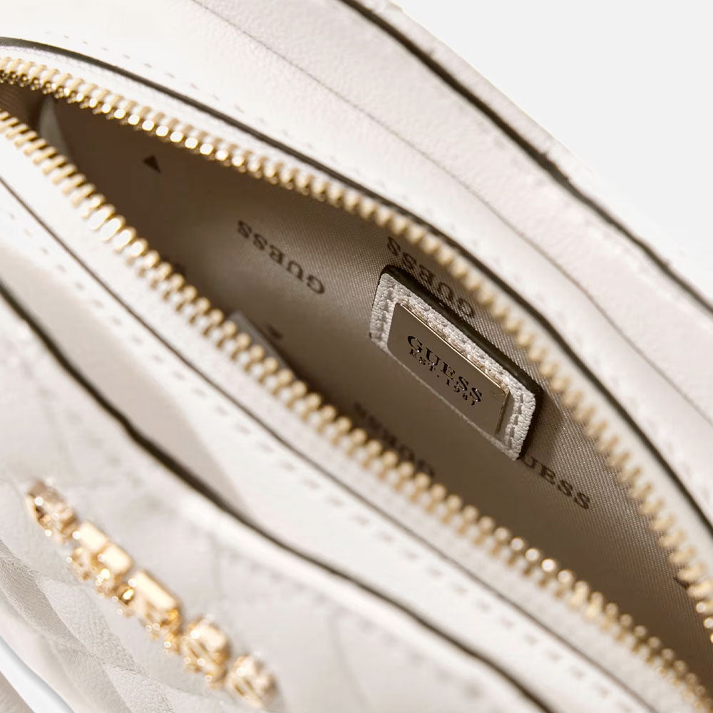 Kleine Damen-Henkeltasche GUESS Modell Atabey in Herzform in Off White