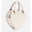 Kleine Damen-Henkeltasche GUESS Modell Atabey in Herzform in Off White
