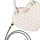Kleine Damen-Henkeltasche GUESS Modell Atabey in Herzform in Off White