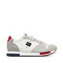 Sneakers Uomo BLAUER Queens 01 in Mesh e Suede White Red Navy
