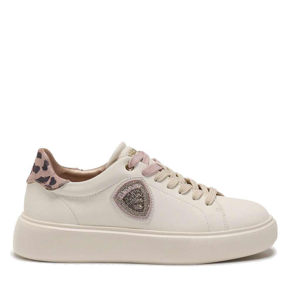 Sneakers Donna BLAUER linea Venus 01 in Pelle colore Cream Leopard