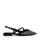 Scarpe Donna LIU JO Viola 08 Slingback in Suede Nero con Strass