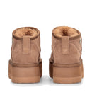 Stivaletti Donna Platform LIU JO Jane 01 Imbottiti in Suede color Cognac