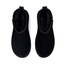 Damenschuhe LIU JO Jane 01 gepolsterte Plateau-Stiefeletten aus schwarzem Wildleder