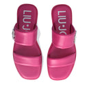 Ciabatte Flat LIU JO Iman 01 in Pelle Fuxia