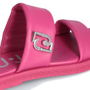 Ciabatte Flat LIU JO Iman 01 in Pelle Fuxia