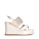 Sandali Donna con Zeppa LIU JO Karen 06 in Pelle color Burro con Strass