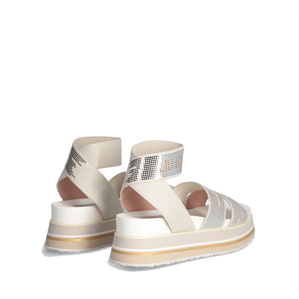 Sandali Platform Donna LIU JO Frida 33 in Tessuto Elastico Beige