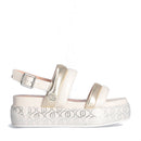 Sandali Platform Donna LIU JO Sommer 03 in Nappa con Inserti Metallici color Burro