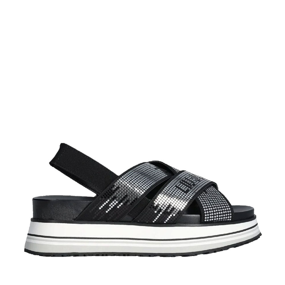 Sandali Platform Donna LIU JO Frida 32 in Tessuto Elastico Nero