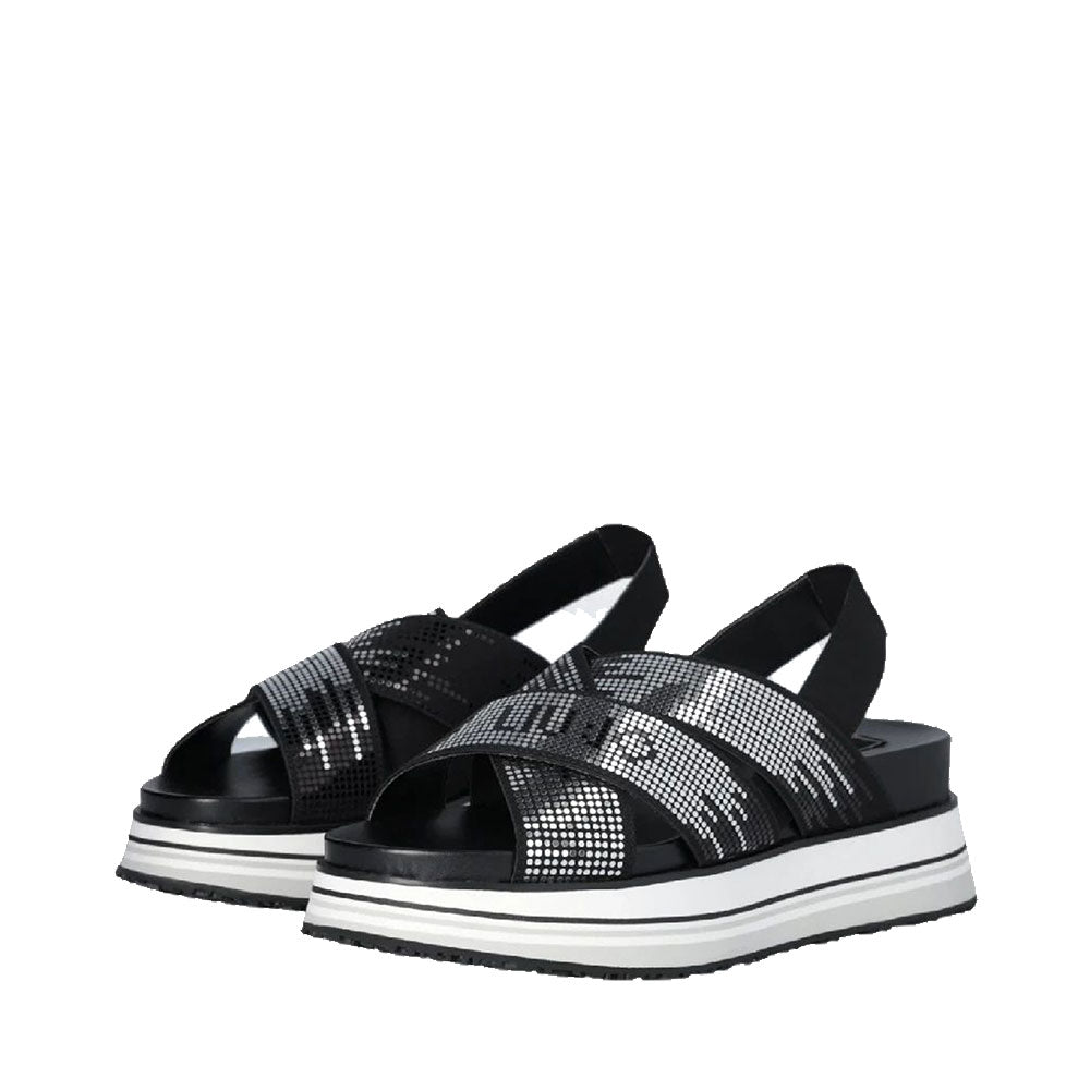 Sandali Platform Donna LIU JO Frida 32 in Tessuto Elastico Nero