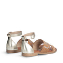 Sandali Flat LIU JO Sand 03 in Suede color Cognac con Inserti Metallizzati