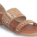 Sandali Flat LIU JO Sand 03 in Suede color Cognac con Inserti Metallizzati