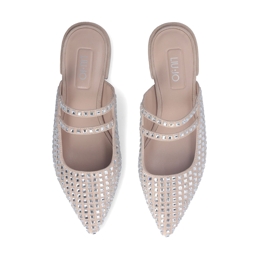 Sabot Donna LIU JO Viola 16 in Suede Beige con Strass