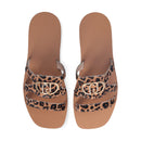 LIU JO Saba 11 
Flache Hausschuhe im Leopardenmuster Cavallino mit Maxi-Logo