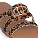 LIU JO Saba 11 
Flache Hausschuhe im Leopardenmuster Cavallino mit Maxi-Logo