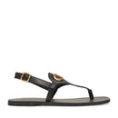 LIU JO „Saba 12“ 
Flache Flip-Flop-Sandalen aus schwarzem Leder