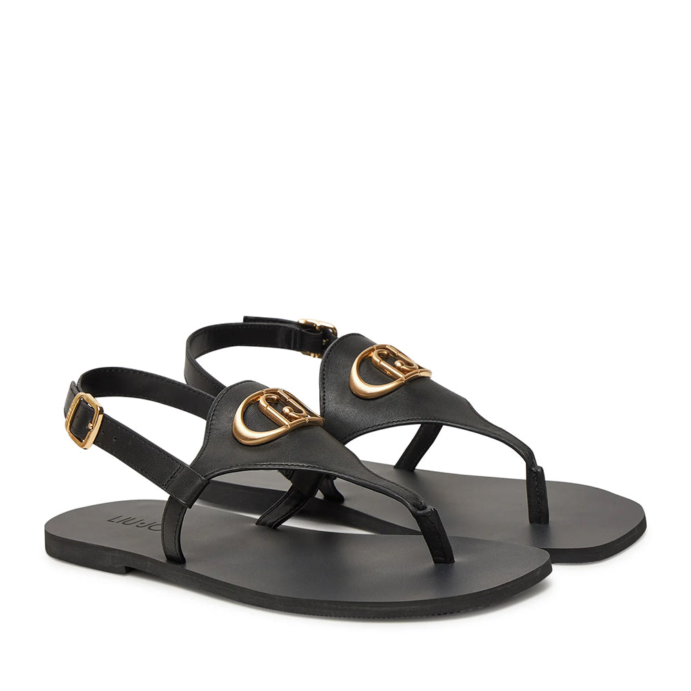 Sandali Infradito Flat LIU JO Saba 12 in Pelle Nera