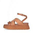 LIU JO Frida 38 
Braune Plateau Sandalen aus Seil mit Strass