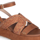 LIU JO Frida 38 
Braune Plateau Sandalen aus Seil mit Strass
