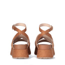 LIU JO Frida 38 
Braune Plateau Sandalen aus Seil mit Strass