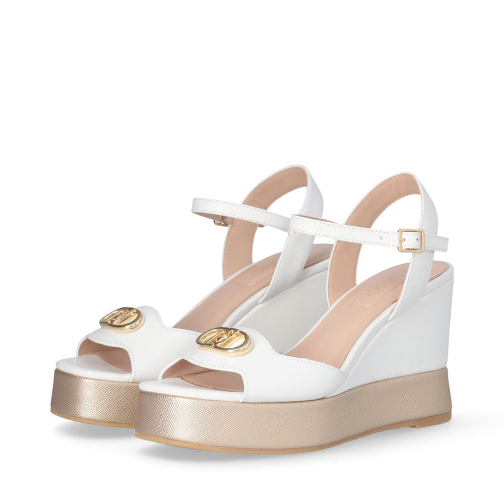 LIU JO Karen 11 Keilsandalen aus weißem Leder