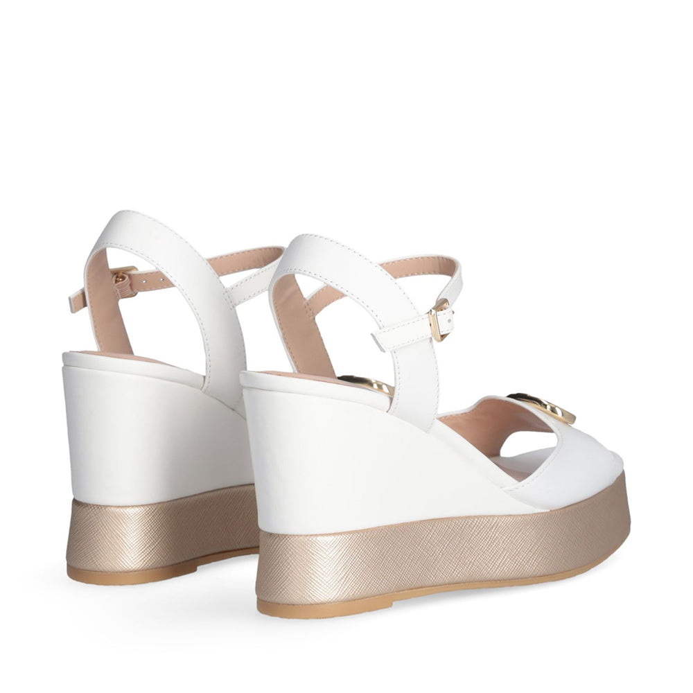 LIU JO Karen 11 Keilsandalen aus weißem Leder