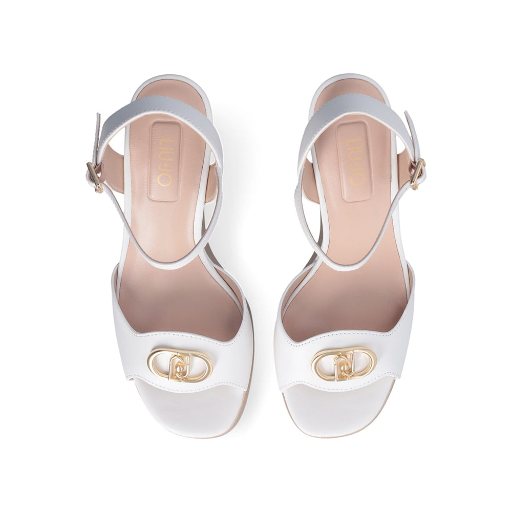 LIU JO Karen 11 Keilsandalen aus weißem Leder