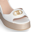 LIU JO Karen 11 Keilsandalen aus weißem Leder