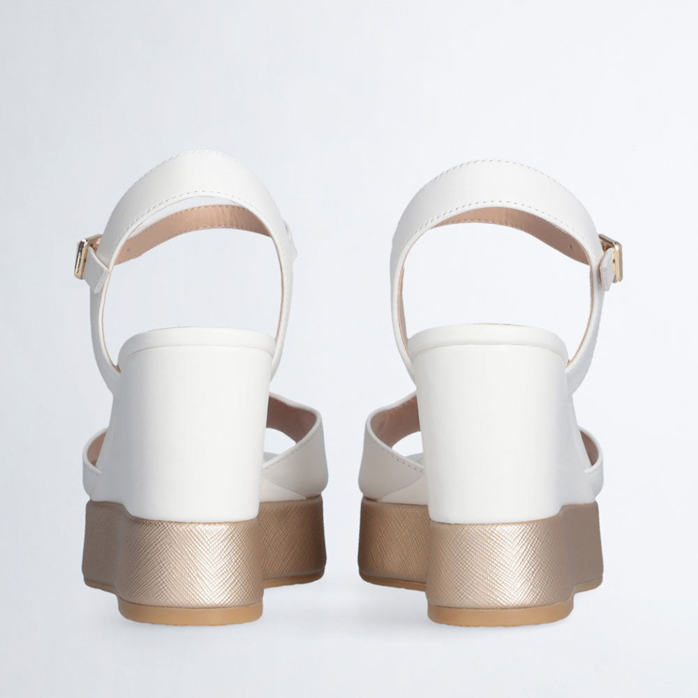 LIU JO Karen 11 Keilsandalen aus weißem Leder