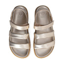 LIU JO Panarea 01 
Laminierte hellgoldene Plateau Sandalen