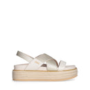LIU JO Panarea 02 
Plateausandalen aus goldfarbenem laminiertem Canvas