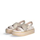 LIU JO Panarea 02 
Plateausandalen aus goldfarbenem laminiertem Canvas