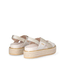LIU JO Panarea 02 
Plateausandalen aus goldfarbenem laminiertem Canvas