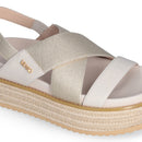 LIU JO Panarea 02 
Plateausandalen aus goldfarbenem laminiertem Canvas