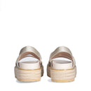 LIU JO Panarea 02 
Plateausandalen aus goldfarbenem laminiertem Canvas