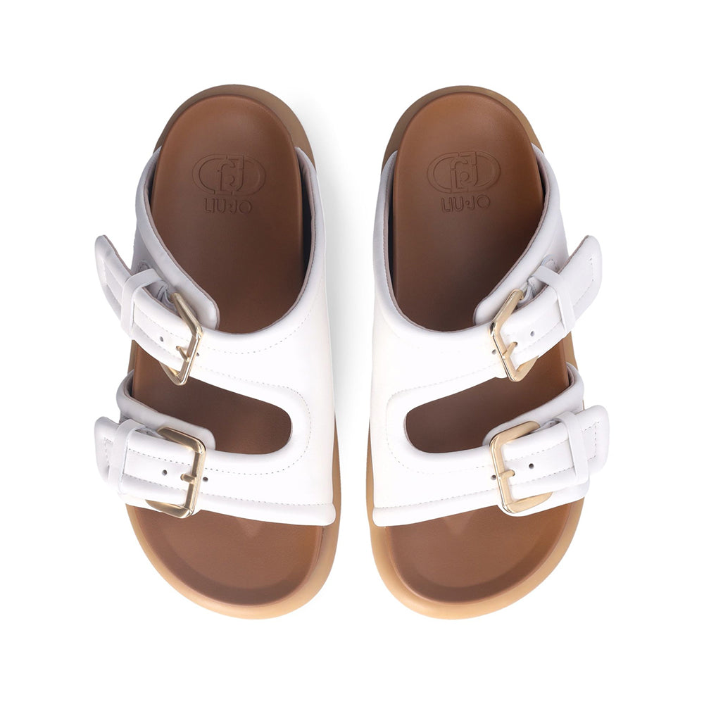 LIU JO Loren 09 
Doppelband-Slipper mit auffälligen Riemen Off White