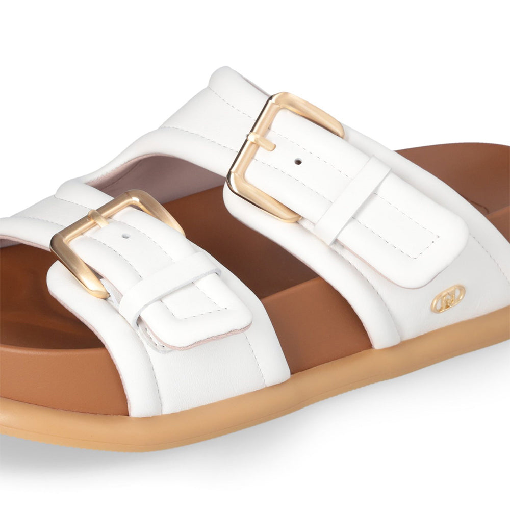 LIU JO Loren 09 
Doppelband-Slipper mit auffälligen Riemen Off White