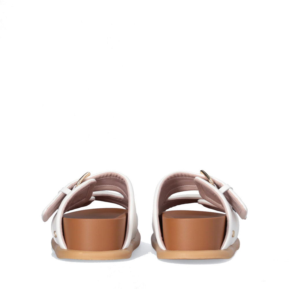 LIU JO Loren 09 
Doppelband-Slipper mit auffälligen Riemen Off White