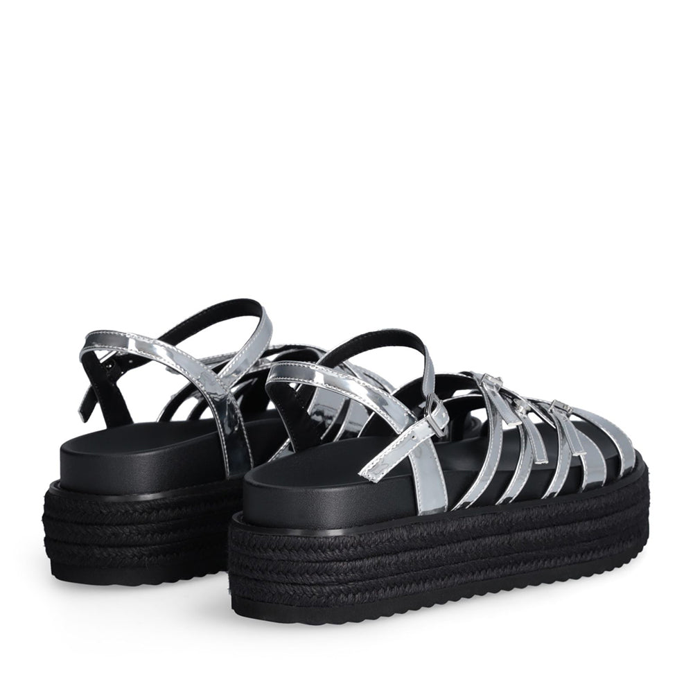 Sandali Platform LIU JO Panarea 03 con Fascette Incrociate a Specchio Silver