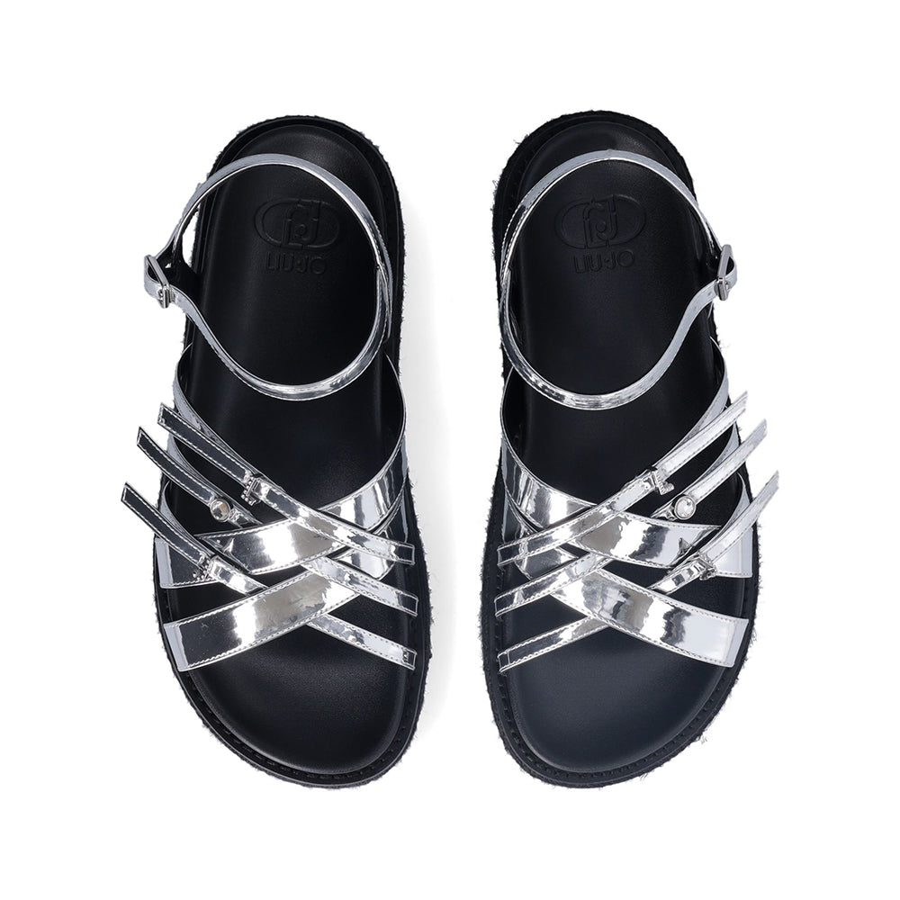 Sandali Platform LIU JO Panarea 03 con Fascette Incrociate a Specchio Silver